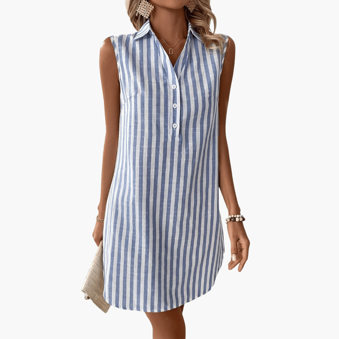 Annemiek | Elegant Striped Shirt Dress